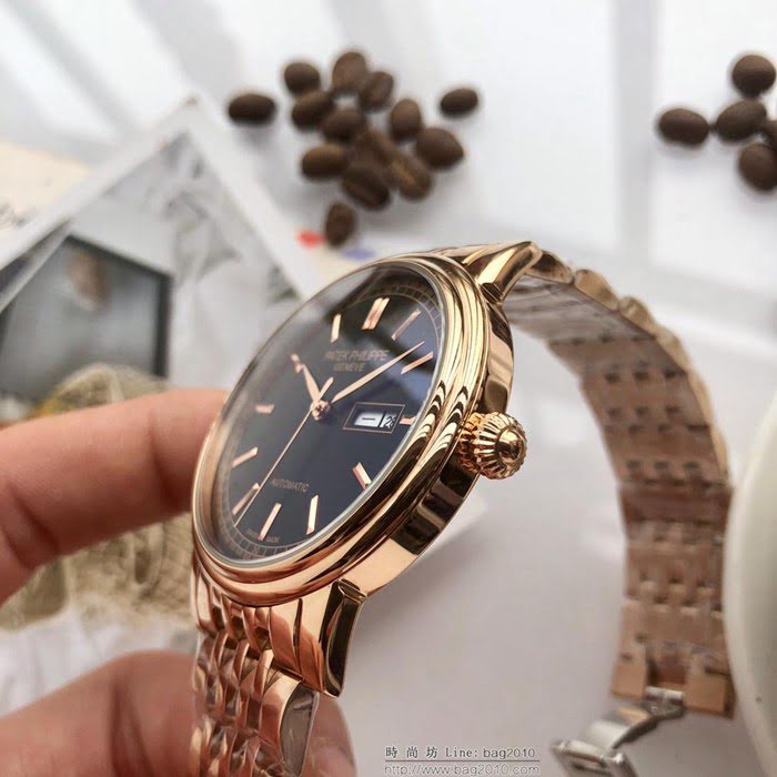 百達翡麗PATEK PHILPPE 頂級機械明珠機芯 真牛皮錶帶 精品男士腕表  wssb4734